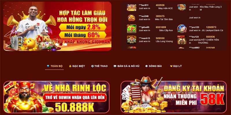 Sân chơi cung cấp nhiều chương trình khuyến mãi có 1 không 2
